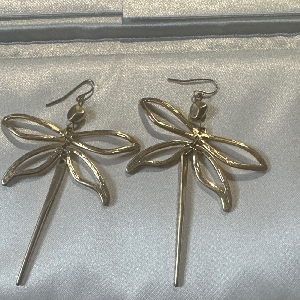 Gold Dragonfly Earrings